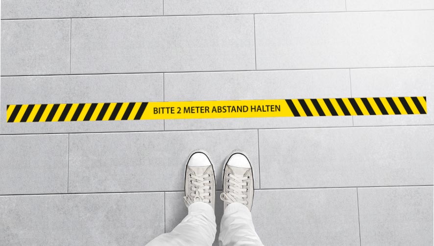 Aufkleber Abstand